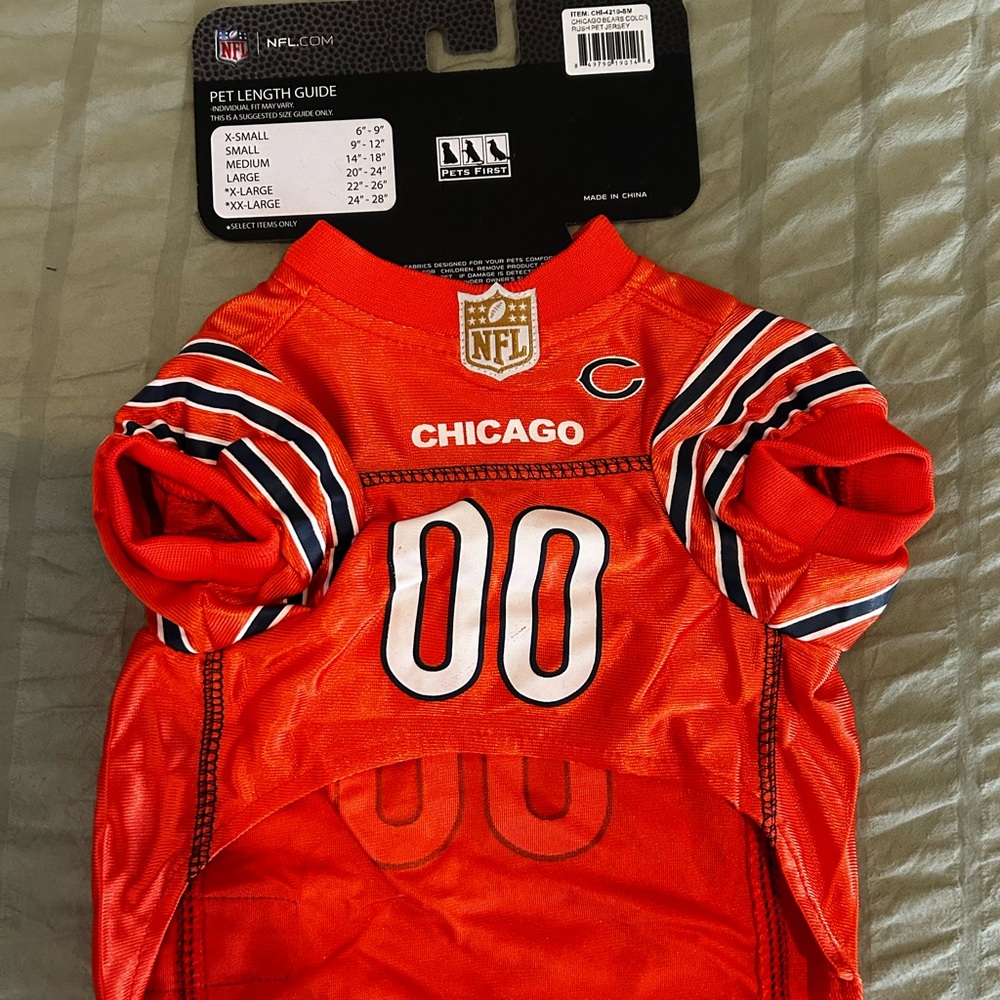 NFL Bears Dog Jersey in Bright Orange - Picture 3 of 3
